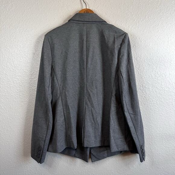 NWT Lane Bryant Blazer 14 Gray Button Long Sleeve Rayon Stretch Career Classic - Picture 2 of 8